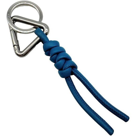 Auth BOTTEGA VENETA Keyring Nappa Triangle Key Holder Green Metallic - Picture 11 of 15